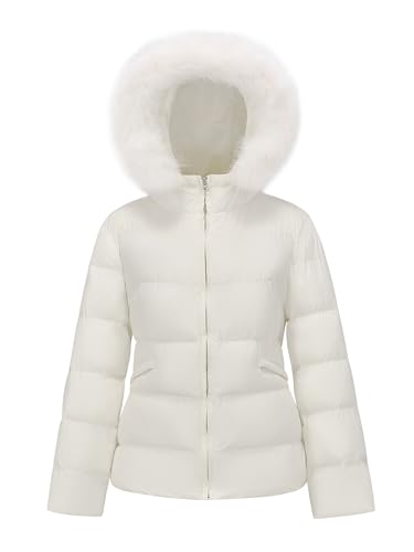 WULFUL Women's Winter Coats Warm Lightweight Thicken Puffer Jackets with Faux-Fur Hood