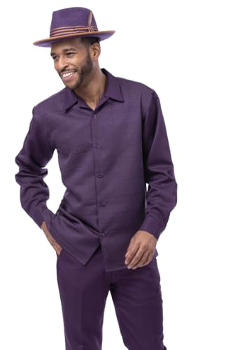 MONTIQUE 2 pc Men's Polyester Walking Suit Full Cut Long Sleeve Comfortable and Stylish