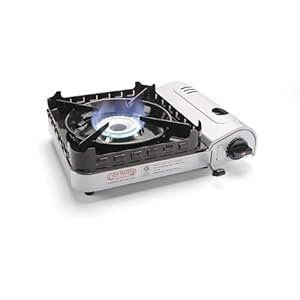 Chef Master 15,000 BTU Butane Portable Camp Stove | Double Wind-Guard Portable Stove Burner w/Piezo Click Ignition for Emergencies, Tailgating, Hiking, Backpacking & Camping Essentials – 90019