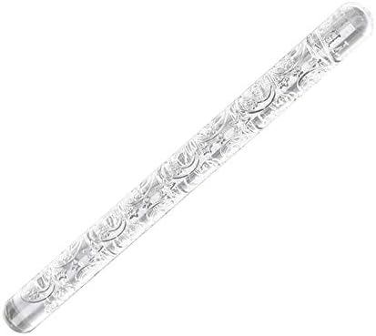 Potelin Moon Star Embossing Transparent Acrylic Rolling Pin Roller Kitchen Baking Tool Turn sugar acrylic print rolling pin star Moon transparent rolling pin pastry baking tool Durable and Useful