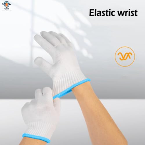 QTM Pack Of 24 Pair Knitted Cotton Plain Winter/Normal Use Hand Gloves Reusable Washable Knitted Cotton Hand Gloves Unisex For Industrial And Work Purpose Safety