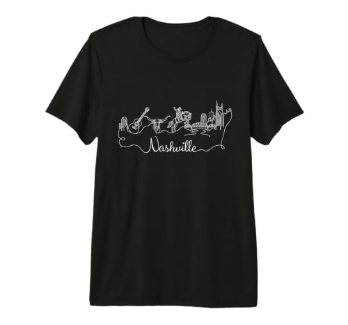 Nashville Tennessee Souvenir Hommes Skyline Nashville T-Shirt Haut de Gamme