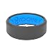 Groove Life - Silicone Ring for Men and for Women Wedding or Engagement Rubber Band with, Breathable Grooves, Comfort Fit, and Durability - Edge Deep Stone Grey Size 8