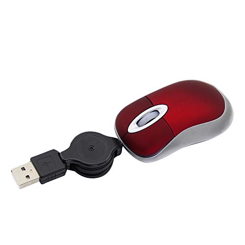 Mini Souris Filaire Rétractable câble de 70cm 1600 DPI Portable Compacte pour Voyages et les...