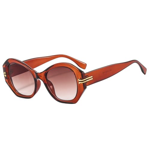 Lunettes de soleil œil de chat irrégulières rétro UV400 lunettes de soleil léopard polygone