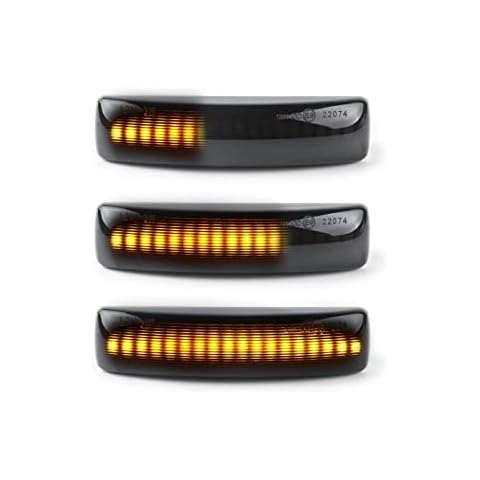 OZ-LAMPE LED Dynamic Side Indicator for R-ange R-over Sport discovery 3 4 Freelander 2 Land Rover, Turn Signal Light 18 SMD Amber, CAN-bus Error Side Repeaters Marker Free Smoked Cover
