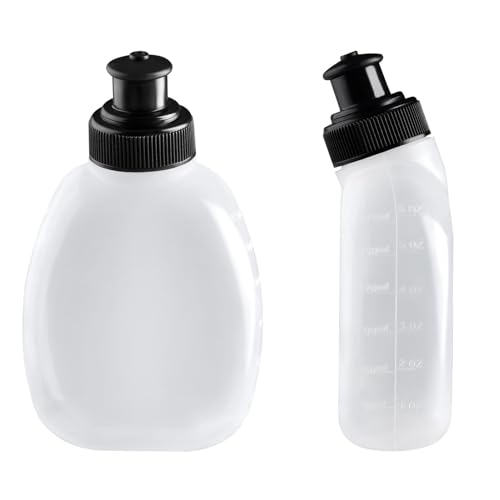 Azarxis Flasque Running Gourde Hydratation Bidon Sport Bouteille d'Eau pour Sac à Dos Ceinture Marathon (175ml - 2 Pièces)