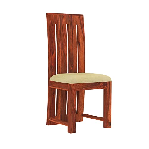 Image of Poster Wooden Dining Chairs Set of 2 for Kitchen & Dining Room, Chairs with Cushion, Two Seats, Solid Sheesham Wood, Honey Finish