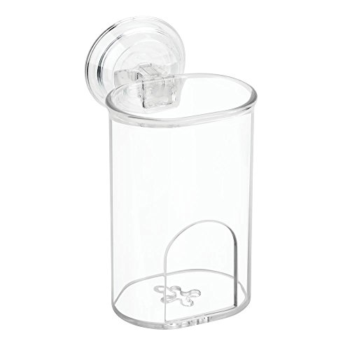 iDesign Plastic Suction Tumbler Cup and Bathroom Organizer for Mirror or Shower Storage – 3" x 3.5" x 4.5", Clear by iDesign - Image 7