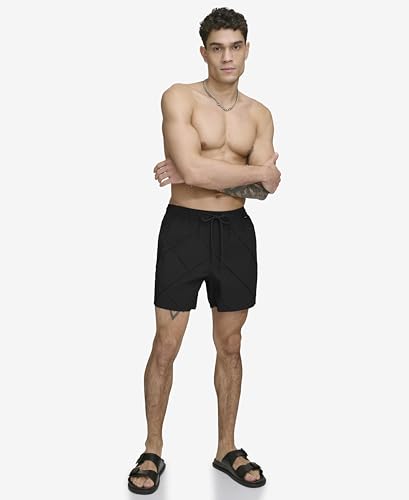 Image of DKNY Men's Lightweight Quick Dry Volley UPF 40+ Protection Swim Trunk