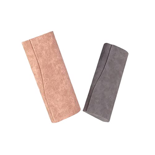 2 Stücke Leichtes Brillenetui, Tragbare Brillenbox,Brillenhülle mit Weichem Innenfutter, Suitable for Women And Men to Store Glasses Or Small Objects(grau rosa) Cover