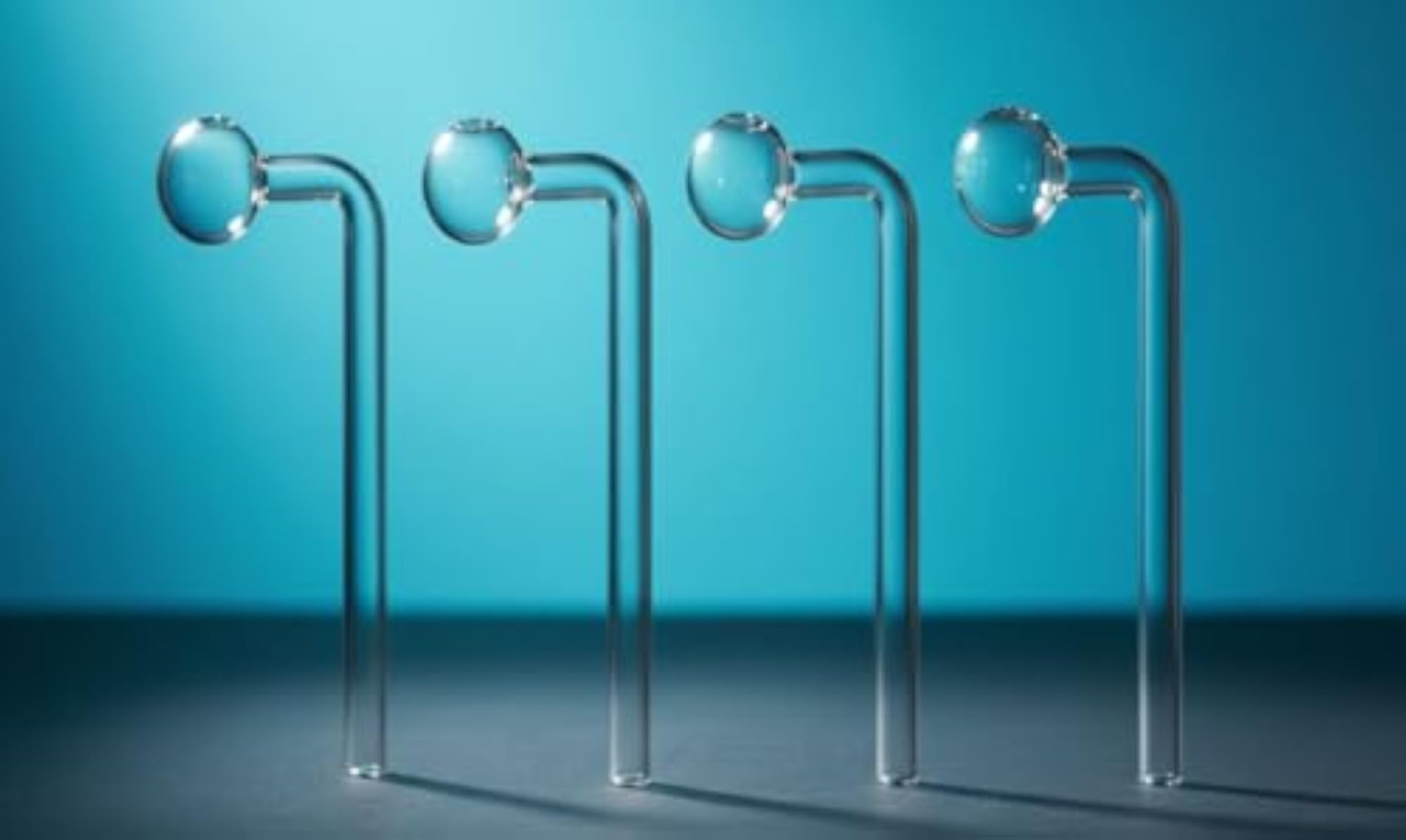 Glass Oil Burner Pipe, 4 Pack Borosilicate Glass