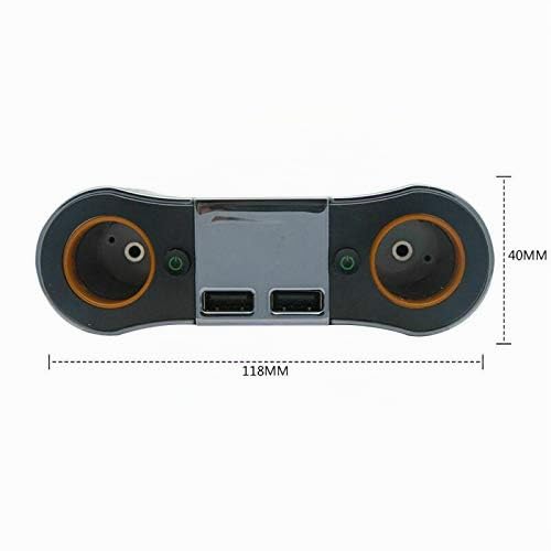 Multiprise USB Rallonge Allume Cigare, Riloer 12V et 24V Adaptateur Chargeur Voiture Camion Bateau prise double USB 2 voies Affichage LED Voltmètre 120 * 40 * 50 mm