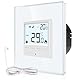 CNBINGO Digitaler Raumthermostat Unterputz mit Fühler, Thermostat für Wasser Fußbodenheizungen und Boiler, Wandthermostat für Heizung und Kühlungssysteme, Weiß mit Glasrahmen