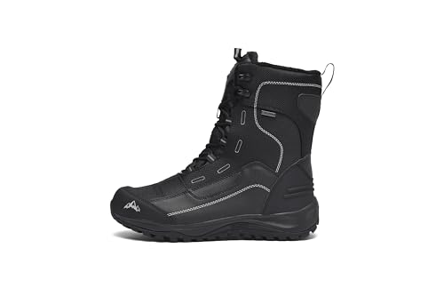 ROOKMARK Schneestiefel für Herren Warm Gefüttert Winterstiefel Wasserdicht Trekking Wanderschuhe Atmungsaktive schneedicht, strapazierfähig, Laufsohle Gummi (422-schwarz,43)
