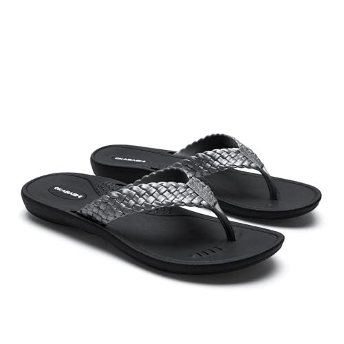 Image of OKABASHI Women's Baha Flip Flop | Contoured Footbed w /Arch Support for All-Day Comfort | Slip-Resistant & Waterproof | Sustainably Made in The USA