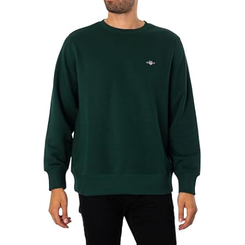 GANT Men's Tartan Green Sweatshirt with Crest Cover