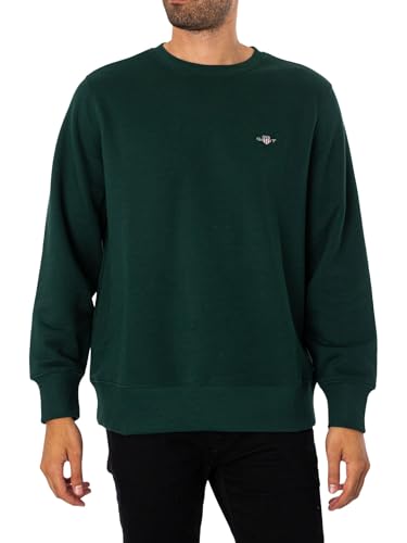 GANT Herren Reg Shield C-Neck Sweatshirt, Tartan Green, L EU – Ansicht 1