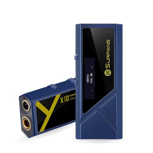 Surfans X10 draagbare hoofdtelefoonversterker & DAC dongle – ES9028Q2M+ES9603Q, 520 mW High Power, 4,4 mm/3,5 mm uitgangen, Hi-Res PCM 384kHz/32bit DSD256 voor Android/iOS/PC/Mac (blauw)