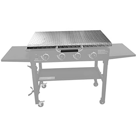 36-inch Griddle/Grill Hard Cover for Blackstone, for 36-in Blackstone Flat-Top Griddle Accessory, Diamond Plate Stainless Steel, Heat Protection Handle Cover