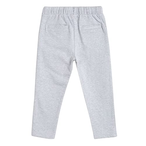 Image of miniklub Infant Boys Grey Melange Solid Pure Cotton Track Pants