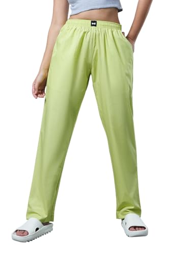 Image of Bewakoof Women's 100% Poplin Cotton Solid Regular Fit Pyjama