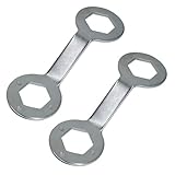 Gettimore Unterlegscheibenschlüssel-Set, doppelseitig, 36 mm, 38 mm, Sechskant-Wannenmutterschlüssel für Waschmaschinen-Reparatur, verdickter Chrom-Legierungsstahl mit 5 mm Dicke, polierter