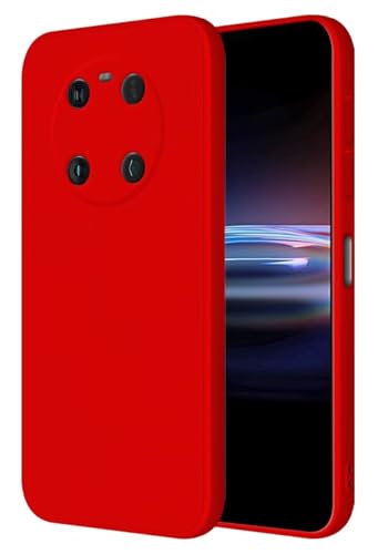 HONLEN Funda Compatible para Huawei Mate 40 Pro Case, (6.76' Inches) Líquida TPU Silicona Cover con Anti-Rasguño, Cáscara Suave Cubierta Rojo Chino