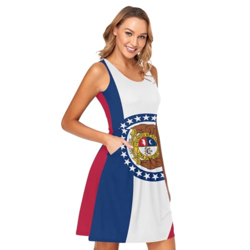 Mini robe débardeur Missouri imprimé drapeau vêtement été chic