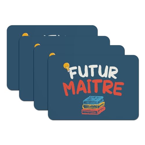 Sets de table bleu caoutchouc grand format pour repas et ecole