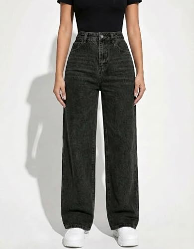 Image of ODDMONEKY Baggy Jeans for Women || Relaxed Fit Wide Leg High Rise Jeans for Women (Wjeans-8)