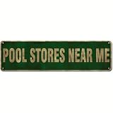 Pool Stores Near Me Aluminum Sign Pool Store Store Wall Decoration Size: 4 x 16 inches