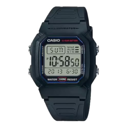Casio W800H Series | Unisex Digital Watch | Black | 100 Meter Water Resistance | LED Backlight...