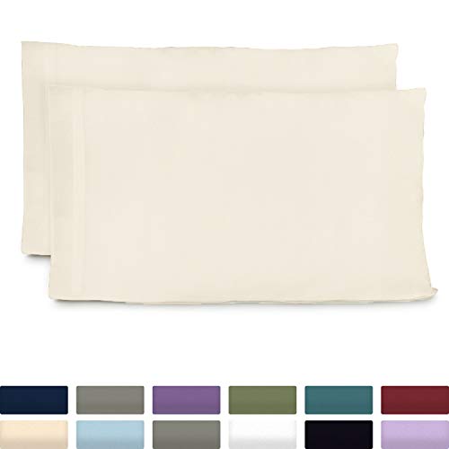 Cosy House Collection Luxury Bamboo King Size Pillow Cases - Cream Pillowcase Set