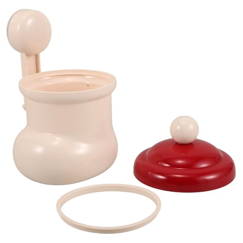 Mini caneca de basura beige con tapa y diseño bota