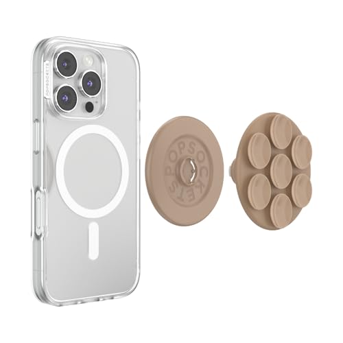 Image of PopSockets Phone Grip for MagSafe, Magnetic Holder, Phone Stand, Suck-Up - Latte