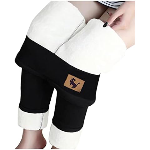 INESVER Women's Thermal Yoga Pants Winter Warm High Waisted Fleece Lined Leggings Thick Cashmere Workout Running Tights Black Cover