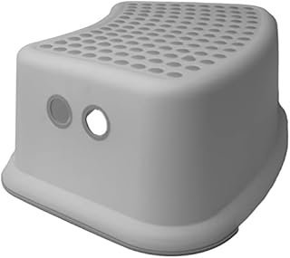 DIVCHI Childs Foot Stool/Step with Anti-Slip, Lightweight Durable Stepping Stool For Kitchen Bathroom Sink (White/Gray)