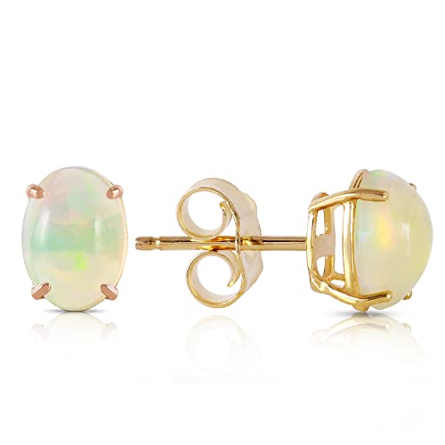 14k Yellow Gold OPAL Stud Earrings Natural Opals 0.90 ctw Fine Jewelry Made in USA2