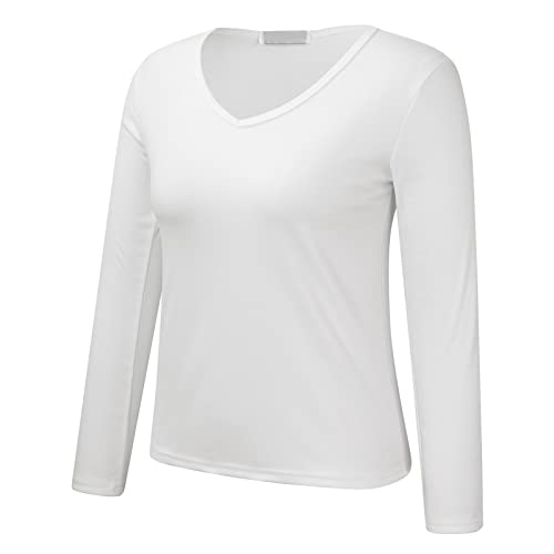 Generisch 2025 Ropa interior térmica para mujer con cuello redondo forrada de felpa, prendas de vestir delgadas, camisetas térmicas de manga larga, ropa de invierno, camiseta interior de manga larga