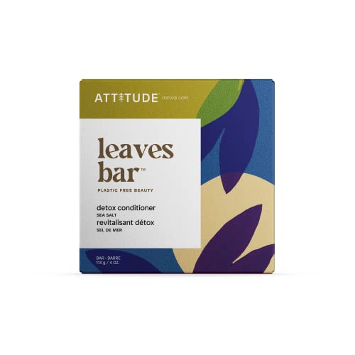 Attitude Hair Conditioner Bar, Plant- And Mineral-Based Plastic-Free Beauty Care, Vegan And Cruelty-Free, Detox, Sea Salt, 4 Oz #TOP6