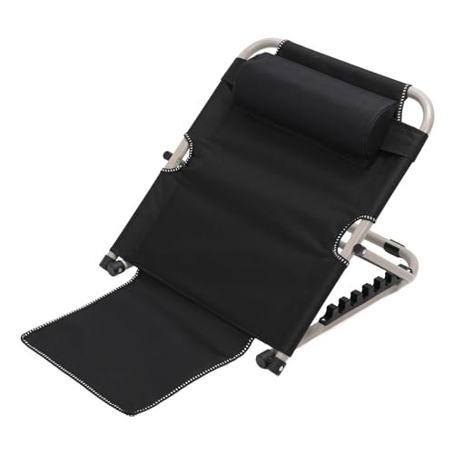 Silla de piso para cama elevadora con almohada ajustable y respaldo negro 3