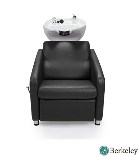 Miniatura 2 de KLYNE - Unidad de lavado a contracorriente de champú con cuenco de champú blanco, reposapiés ajustable y grifo para salón de belleza, equipo de