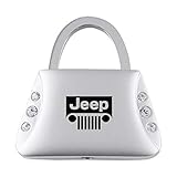 Jeep Grille Logo Metal Purse Shape Crystal Diamond Bling Key Chain Ring