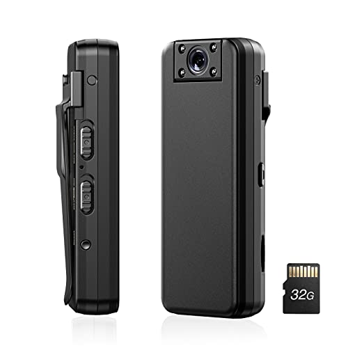 BOBLOV 32GB Cámara Corporal, Lente Giratoria de 180 °, Grabación de 8 Horas, HD 1080P Grabadora de Video Diaria, Videocámaras Soporte de Cámara Corporal Portátil IR/Grabación de Bucle Cover