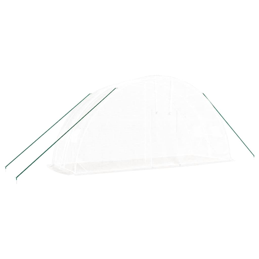 Homgoday Invernadero con Estructura de Acero Blanco 12 m² 6x2x2,85 m, Invernadero Caseta Jardín Terraza Plantas Semilla Cultivo Huerto Verduras Cubierta Casero