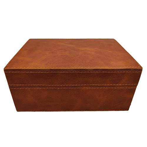 Collectiblesbuy ZHD954 Handmade Keepsake Box Brown Leather Wooden Jewelry And Memory Box Vintage Unique Decorative And Multiuse cover