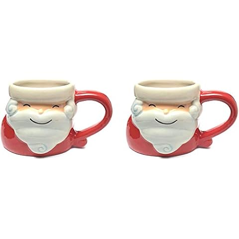Lovely Unique Santa Mulled Wine or Hot Chocolate Cup Set of 2 Cover