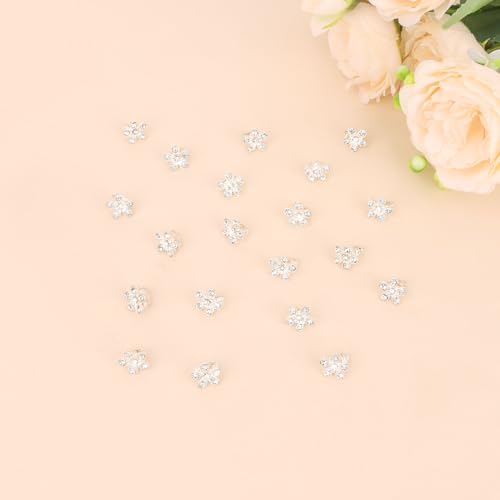 20 Piezas Mini Pinzas de Pelo con Flores de Pedrería miniatura 7