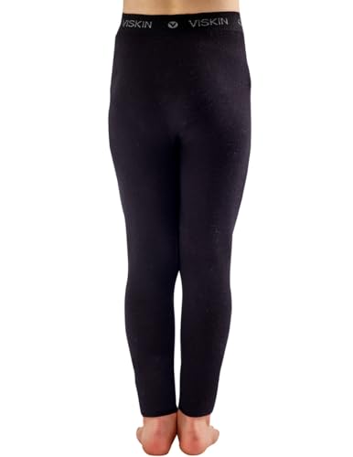 Viskin Kids Seamless Leggings with Cooling Viscose Fiber - Gentle Under Layer Pants for Boys and Girls - Moisture Managing - Skin-Friendly Comfort - 5-8 Years (Black)3